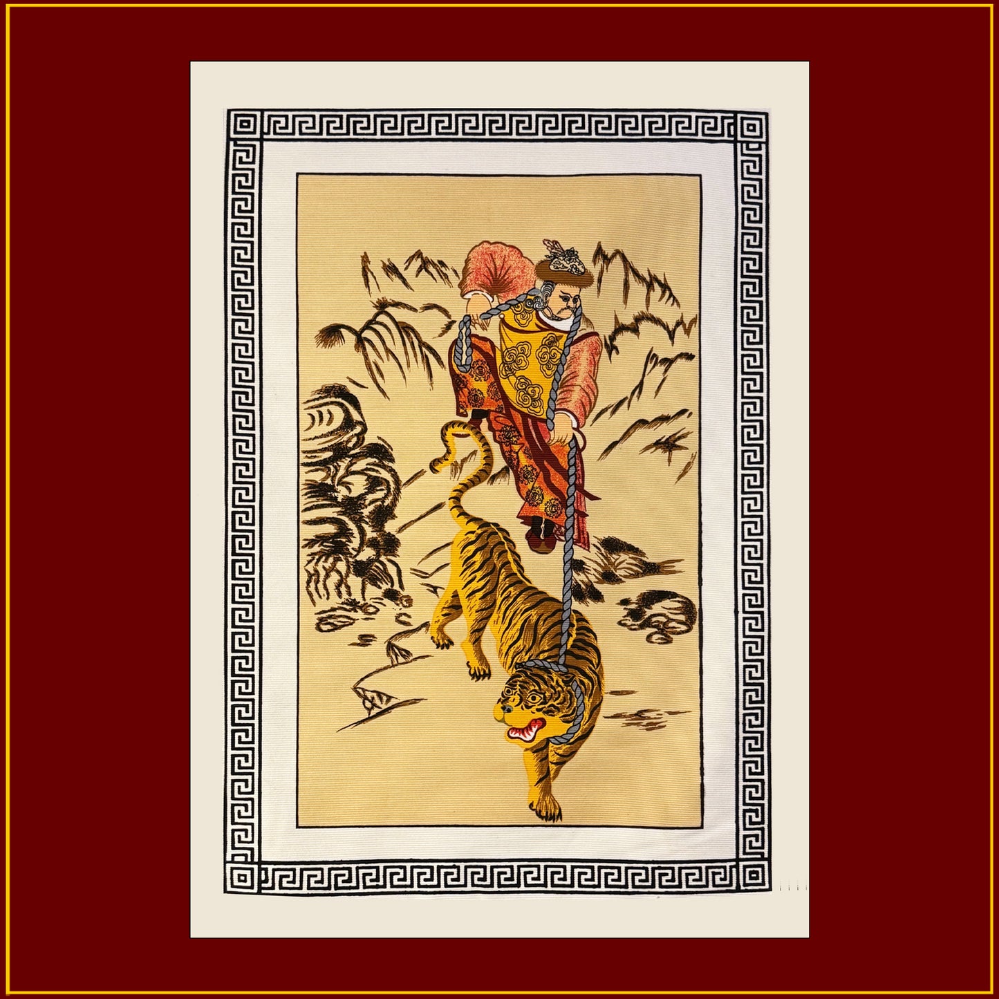 Man With Tiger Wall Hanging (19" x 30")