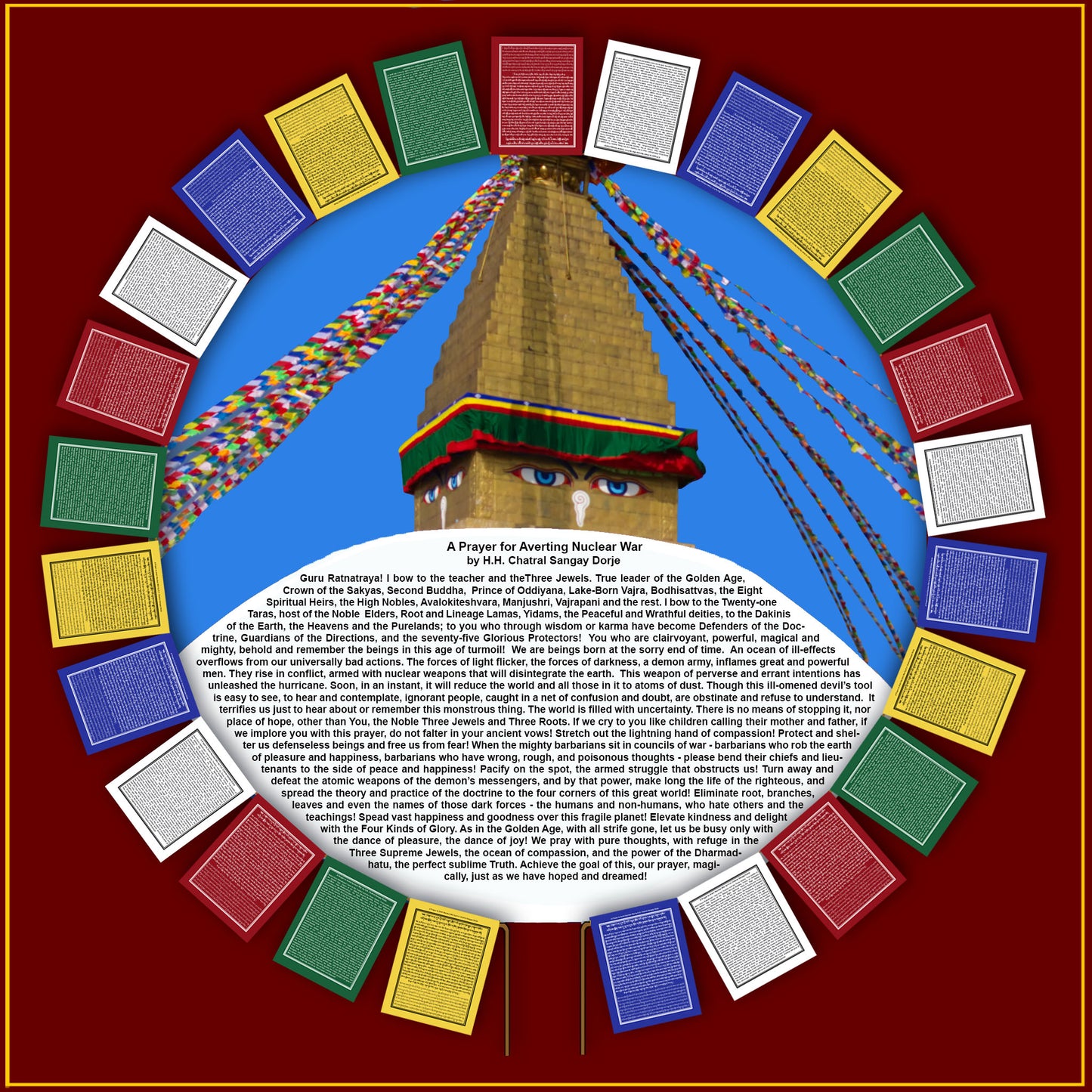 Prayer for Averting Nuclear War - Set of 25 flags - 30' long