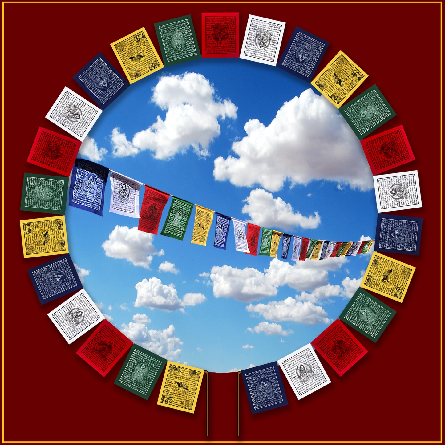 Mini Prayer Flag - Set of 25 on Rope<br>13 ft. Long